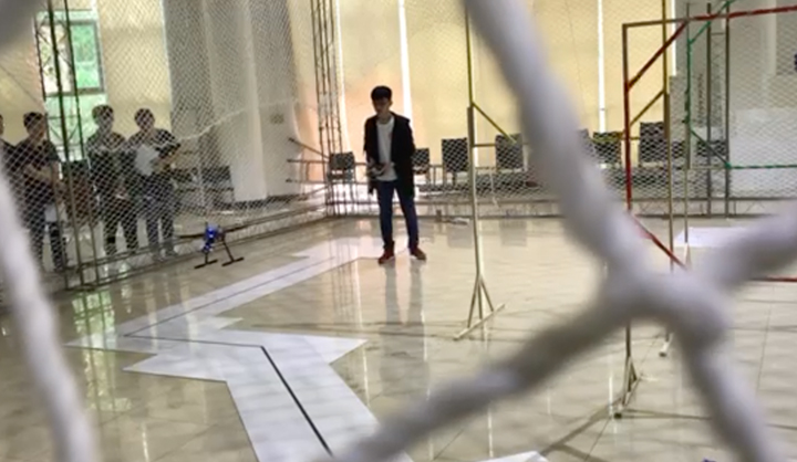 Automatic line patrol four-rotor UAV